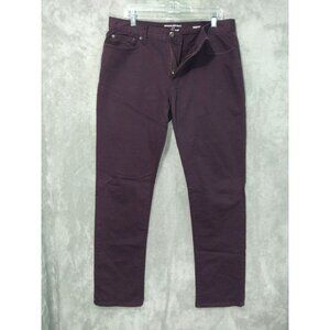 Banana Republic Jeans Mens 34x34 Burgundy Denim Slim Fit Travel Mid Rise Stretch